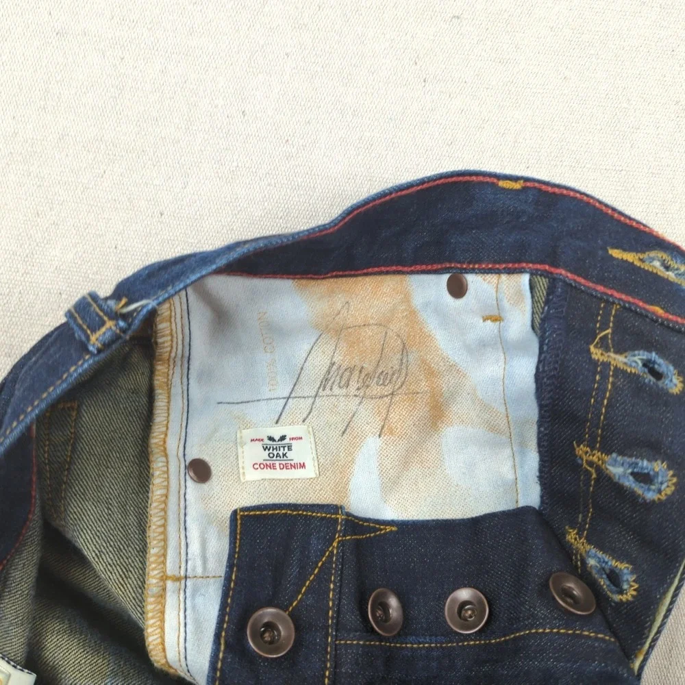 Raleigh Denim Jeans Mens 29x34 Blue Martin Selvedge‎ Button Fly White Oak
